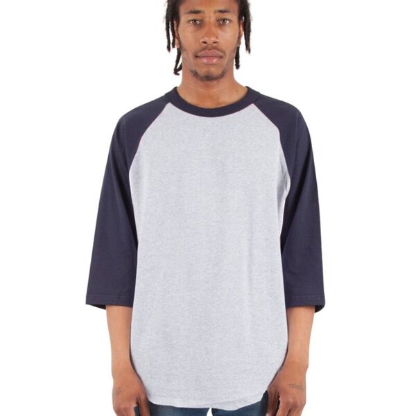 Unisex Raglan Three-Quarter Sleeve T-Shirt Thumbnail