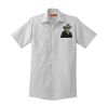 Short Sleeve Striped Industrial Work Shirt Thumbnail