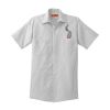Short Sleeve Striped Industrial Work Shirt Thumbnail