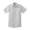 Short Sleeve Striped Industrial Work Shirt Thumbnail