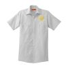 Short Sleeve Striped Industrial Work Shirt Thumbnail