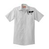 Short Sleeve Striped Industrial Work Shirt Thumbnail