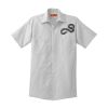 Short Sleeve Striped Industrial Work Shirt Thumbnail