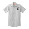 Short Sleeve Striped Industrial Work Shirt Thumbnail