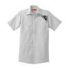Short Sleeve Striped Industrial Work Shirt Thumbnail