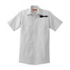 Short Sleeve Striped Industrial Work Shirt Thumbnail