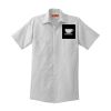 Short Sleeve Striped Industrial Work Shirt Thumbnail