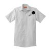 Short Sleeve Striped Industrial Work Shirt Thumbnail