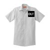 Short Sleeve Striped Industrial Work Shirt Thumbnail