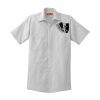 Short Sleeve Striped Industrial Work Shirt Thumbnail