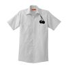 Short Sleeve Striped Industrial Work Shirt Thumbnail