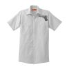 Short Sleeve Striped Industrial Work Shirt Thumbnail