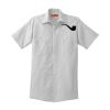 Short Sleeve Striped Industrial Work Shirt Thumbnail