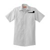 Short Sleeve Striped Industrial Work Shirt Thumbnail