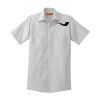 Short Sleeve Striped Industrial Work Shirt Thumbnail