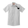 Short Sleeve Striped Industrial Work Shirt Thumbnail