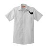 Short Sleeve Striped Industrial Work Shirt Thumbnail