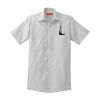 Short Sleeve Striped Industrial Work Shirt Thumbnail