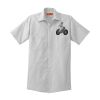 Short Sleeve Striped Industrial Work Shirt Thumbnail