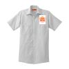 Short Sleeve Striped Industrial Work Shirt Thumbnail